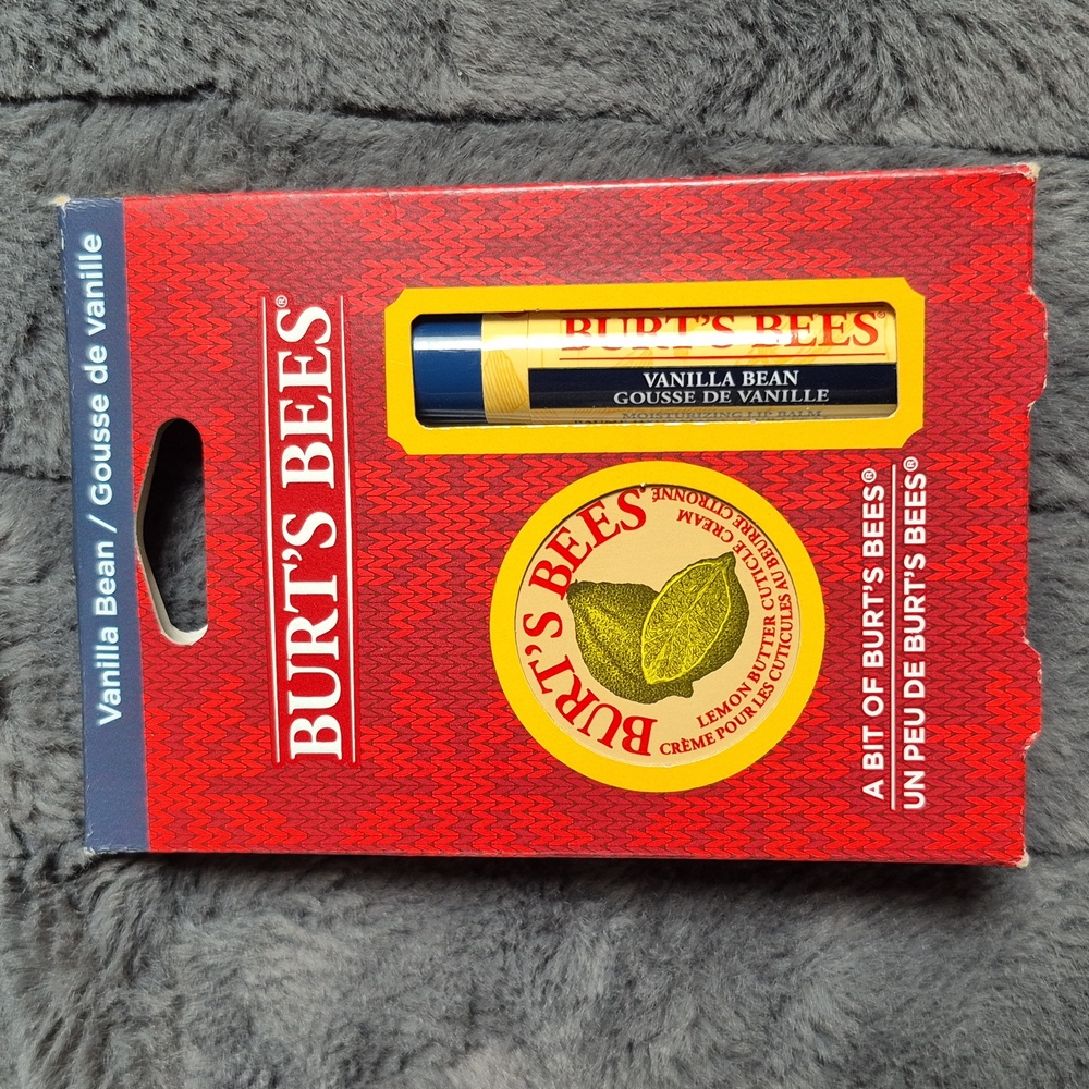 Burt's Bees Vanilla Bean Lip Balm And Lemon Butter Cuticle Cream Set, New